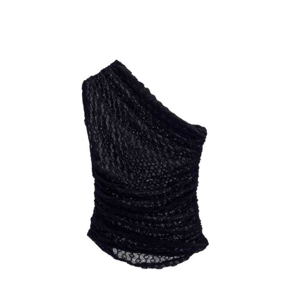 Textured lace Asymmetrical Black Top size medium